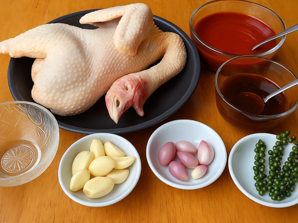 Gà hấp mắm nhĩ